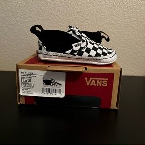 Vans Black and White Checkered Slip-On Crib Shoes
